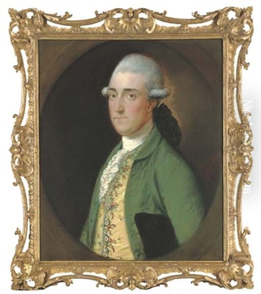 Portrait Of Walwyn Graves, Of Mickleton Manor, Gloucestershire, Half-length, In A Green Coat And Yellow Embroidered Waistcoat, A Tricorn Under His Left Arm - view 1