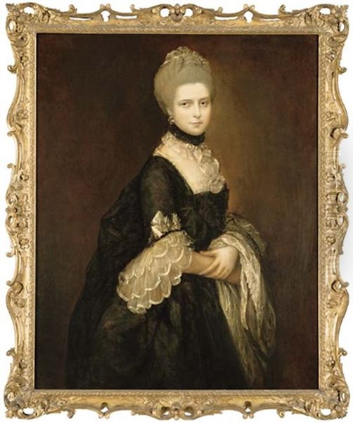 Portrait Of Maria Walpole, Countess Of Waldegrave, Later Duchess Of Gloucester, In A Black Dress - view 1