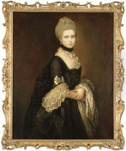 Portrait Of Maria Walpole, Countess Of Waldegrave, Later Duchess Of Gloucester, In A Black Dress by Thomas Gainsborough