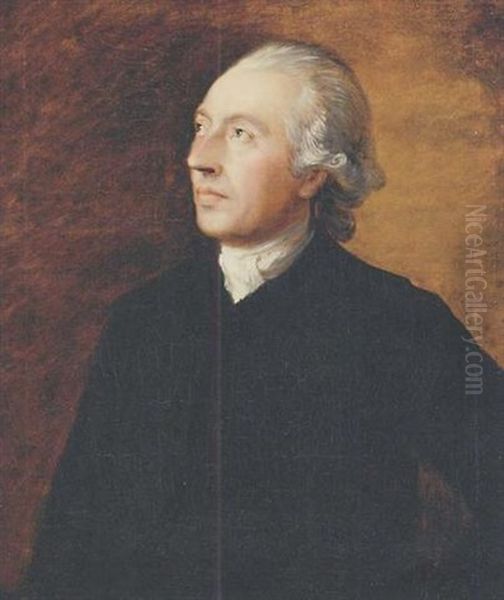 Portrait Of The Rev. Humphrey Gainsborough In A Black Coat - view 1