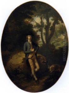 Portrait Of Frederick Howard, 5th Earl Of Carlisle, Standing In A Landscape, Holding A Bow, With A Rabbit And A Dog