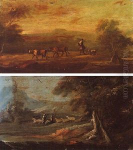 Wooded Landscape With Shepherds And Sheep by Thomas Gainsborough