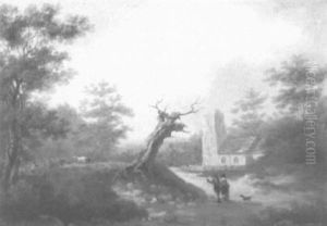 Landschaft Mit Kirche Wohl In Suffolk by Thomas Gainsborough
