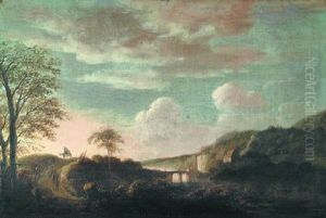 House & Figures In A Mountainous Landscape by Thomas Gainsborough