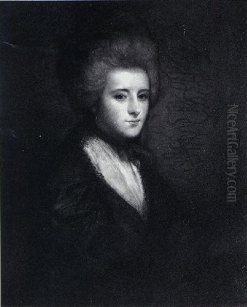 Portrait Of A Lady With White Hair And Black Dress - view 1