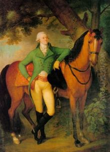 Portrait Of Jean-guillaume-michel, 2nd Comte De Borchgrave D'altena, Wearing A Green Coat, In A Landscape