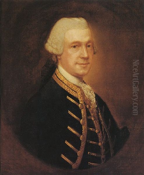 Portrait Of Claudius Amyand Wearing A Blue Coat Edged With Gold - view 1
