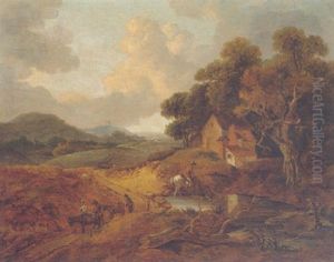 Landscape With Rustics And Donkeys On A Path