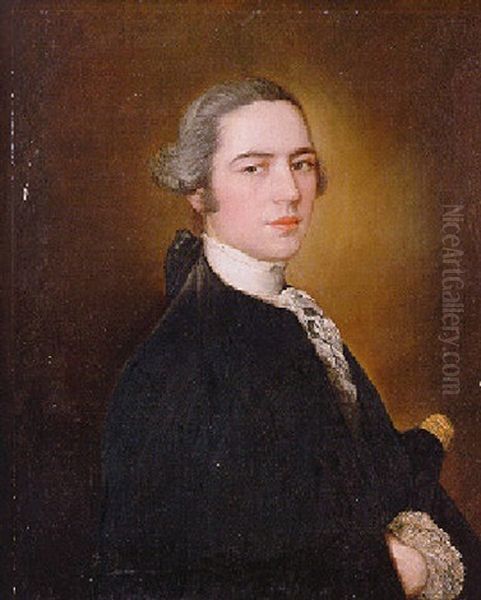 Portrait Of Thomas Linley, Jr., In A Black Coat And White Cravat - view 1