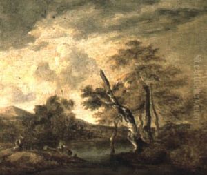 Peasants In A Wooded Landscape by Thomas Gainsborough