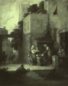 Peasant Family Receiving Charity by Thomas Gainsborough