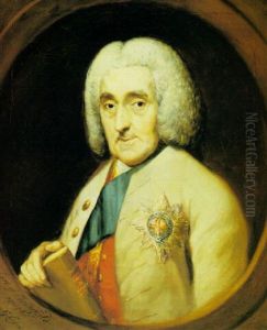 Portrait Of Lord Chesterfield, Bust Length, Wearing The Order Of The Garter, Holding A Book by Thomas Gainsborough