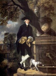 Portrait Of A Gentleman Wearing A Dark Blue Jacket And Breeches by Thomas Gainsborough