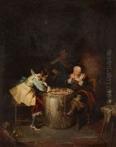 Musketiere Bei Einer Schachpartie by Jakob Emanuel Gaisser