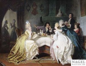 An Elegant Company In A Parlour by Jakob Emanuel Gaisser
