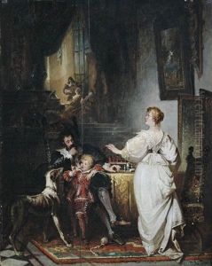 Eine Familie Im Historischen Interieur Eine Familie Im Historischen Interieur
