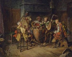 Landsknechte In Der Stube (+ Kartenspieler Im Weinkeller; Pair)