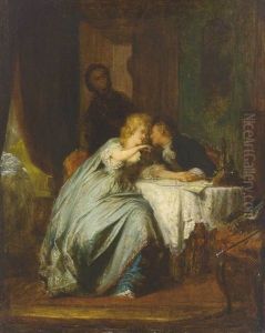 Gouvernante Uberrascht Tandelndes Paar Gouvernante Uberrascht Tandelndes Paar