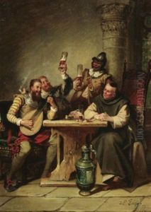 Musizierende Zecher In Der Stube by Jakob Emanuel Gaisser