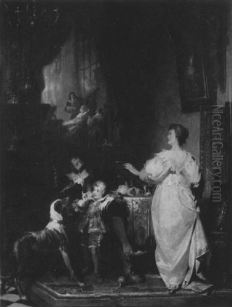 Familienszene In Einem Interieur Der Van Dyck-epoche - view 1