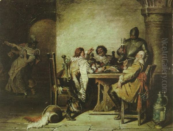 Cavaliers Merrymaking In An Interior - view 1