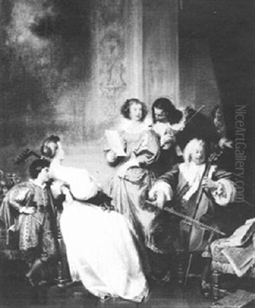 Courtly Musicians In An Elegant Interior - view 1