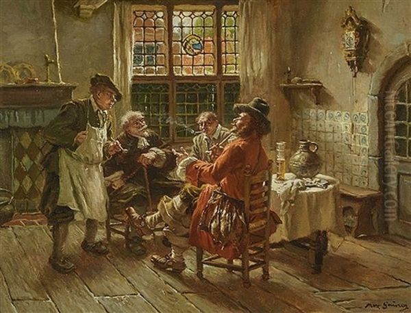 Rauchende Herren In Alt-hollandischer Stube by Max Gaisser