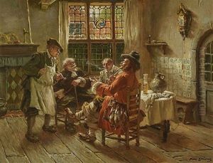 Rauchende Herren In Alt-hollandischer Stube