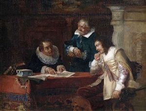 Ratsherren Im Historischen Interieur by Max Gaisser