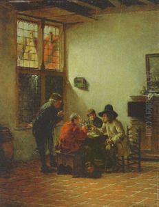 Hollandische Kaufherren In Der Stube Beim Rauchen, Zechen Und Disputieren