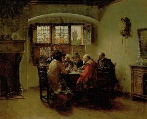 Kaufleute In Hollandischem Stubeninterieur by Max Gaisser