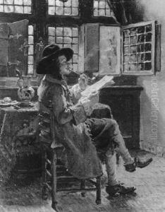 Der Pfeiferauchende Zeitungsleser by Max Gaisser