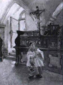 Ministrant Mit Weihrauchkessel In Der Sakristei by Max Gaisser