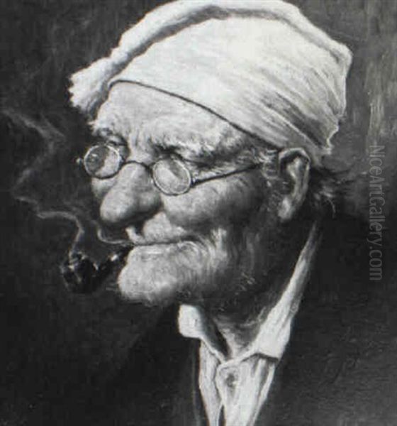 Man Smoking A Pipe - view 1