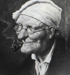 Man Smoking A Pipe