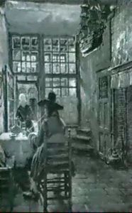 Hollandisches Kucheninterieur Mit Einem Raucher In Gewandungdes 17