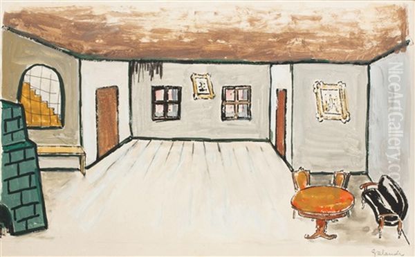 Set Design Sketch For The Slovak National Theatre - view 1