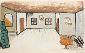 Set Design Sketch For The Slovak National Theatre by Mikulas Galanda