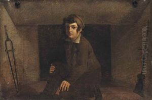 A Chimney Sweep At A Fireplace by Gustav de Galard