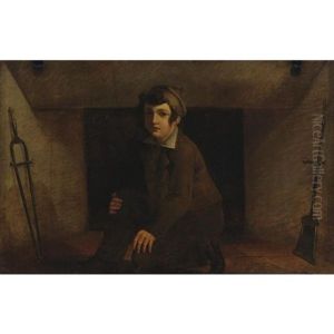 Man By A Fireplace by Gustav de Galard