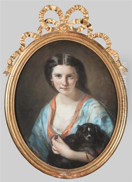 Jeune Femme Au Chien (cavalier King Charles) - view 1