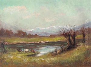 Paesaggio Con Laghetto by Gioacchino Galbusera