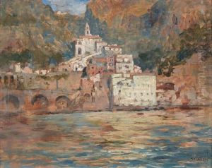 Sudliche Stadt Am Seeufer by Gioacchino Galbusera