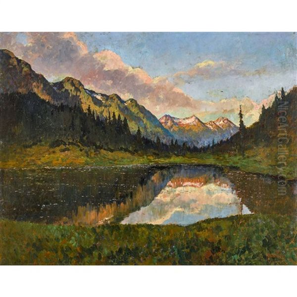 Tessiner Bergsee Im Abendlicht - view 1