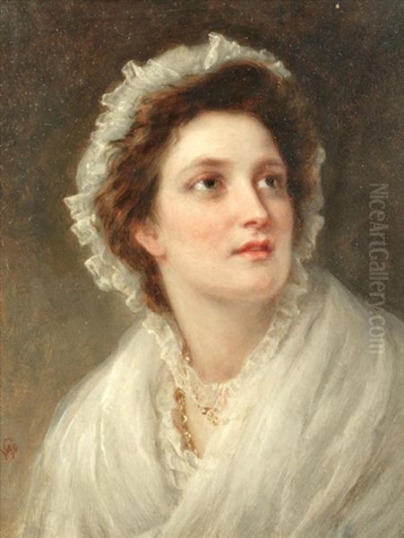 Portrait Of A Lady In A White Shawl - view 1