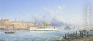 H.m.s. Medina And Escort Entering Malta Harbour, January 24th 1912