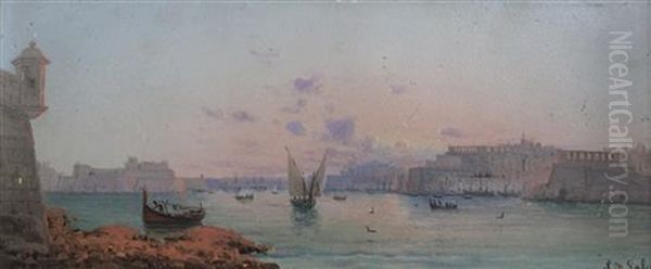 Views Of Valetta Harbour, Malta (a Pair) - view 1