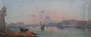 Views Of Valetta Harbour, Malta (a Pair) Views Of Valetta Harbour, Malta (a Pair)