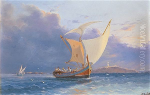 Fiskebatar Utanfor Maltas Hamn - view 1