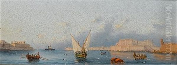 Shipping In The Grand Harbour, Valetta, Malta (+ Another, Similar; Pair) - view 1